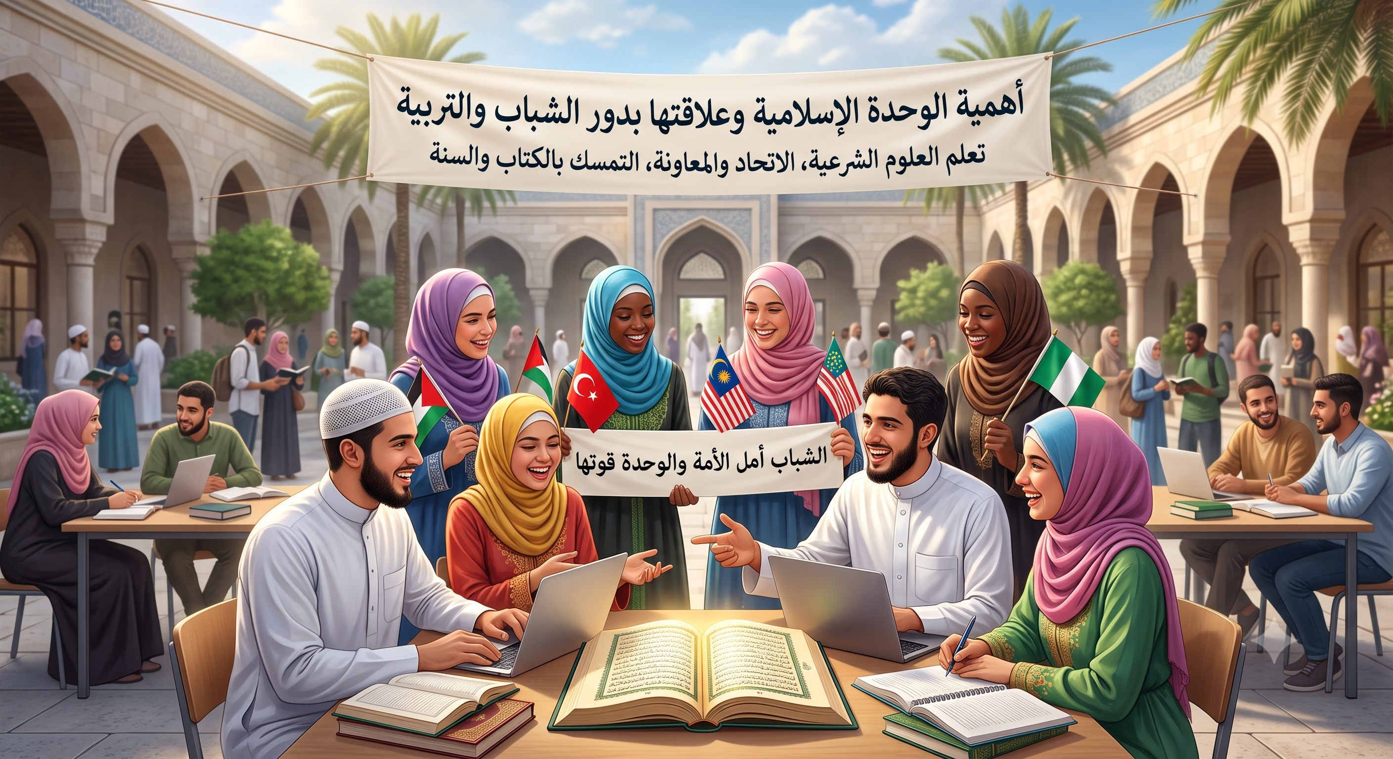 أهمية الوحدة الإسلامية وعلاقتها بدور الشباب والتربيةPentingnya persatuan Islam dan kaitannya dengan peran pemuda serta pendidikan