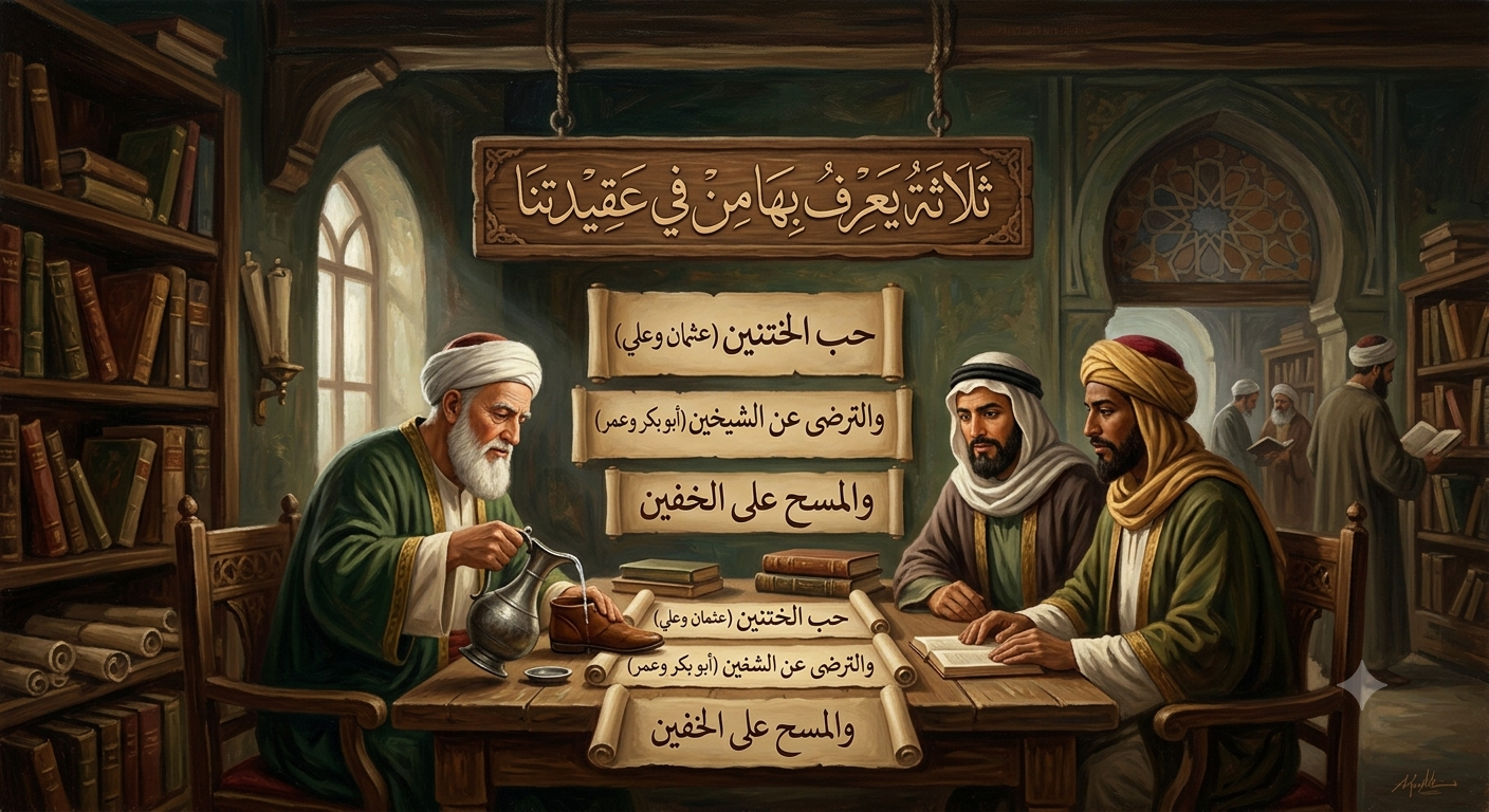 ثلاثة يعرف بها من في عقيدتناTiga hal yang dengannya seseorang dikenali dalam akidah kita